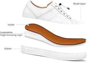 CHAMARIPA Men's Invisible Height Increasing Elevator Shoes - Lace up Light-Weight Casual Height Increase Sneakers - 1.97-2.76 Inches Taller