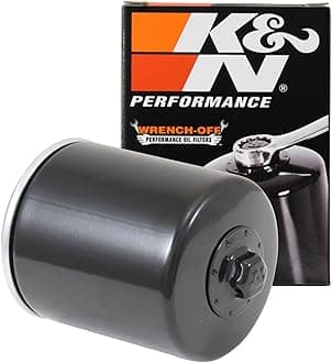 Motorcycle Oil Filter: High Performance, Premium, Designed to be used with Synthetic or Conventional Oils: Fits Select Harely Davidson Motorcycles, KN-171B, black
