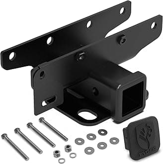 Tyger Auto TG-HC2J003B Hitch & Cover Kit Compatible with 2018-2023 Jeep Wrangler JL/JLU (Incl. 2020-23 Diesel engine/21-23 4xe) Factory Style 2 inch Rear Receiver Hitch Tow Towing Trailer Hitch