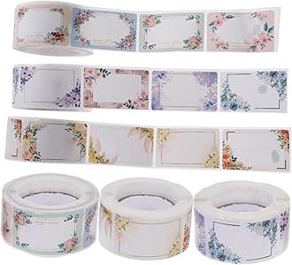 6 Rolls Sticker Bottle Labels Decor for Office Labels for Storage Bins Fridge Containers Date Labels Food Decor Note Food Labels Decorative Labels Mason Jars Fridge Labels