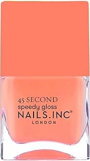 45 Second Speedy Gloss, Bella, Pastel Coral, Neon, No Chip, Long Lasting, Quick Dry, Air Dry, Professional Manicures & Pedicures, Fingernails & Toenails, Vegan Nail Polish, 0.47 Fl Oz