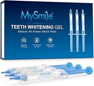 MySmile Teeth Whitening Gel Pen Refill Pack, 3 Non-Sensitive Teeth Whitening Pen, Deluxe Teeth Whitener Dental Grade Tooth Whitening Gel with Carbamide Peroxide for Home, Fast Result