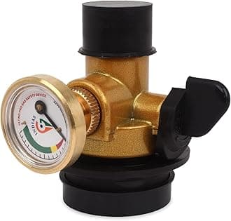 INDIA'S Brass Original & Genuine Gas Safe 100% Automatic Gas Safety Device, Gas Leakage Detector, 100% Auto Cut Off, Black