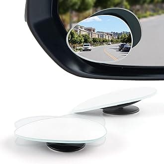 LivTee Blind Spot Mirror, Oval HD Glass Frameless Convex Rear View Mirror with wide angle Adjustable Stick for Cars SUV and Trucks, Pack of 2
