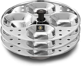 3 Plates Stainless Steel Square Idli Stand/Idli Maker Makes 12 Square Idlis at Once. (3 Plate Square Idli)