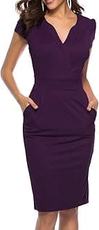 Women's Business Retro Cocktail Pencil Wear for Work Office Casual Dress