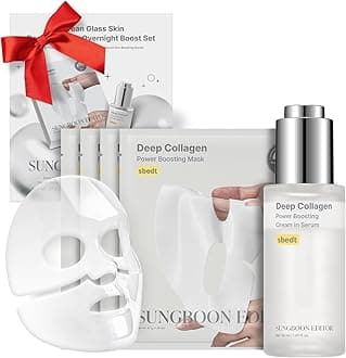 SUNGBOON EDITOR Rejuvenating Combo/Deep Collagen Boost Set | Face Mask (4ea) & Serum | Collagen & Volufiline Skincare Set | Hydrating & Firm-Looking Care Korean Skincare Gifts for Women