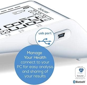 Beurer BM85 Upper Arm Blood Pressure Monitor with Patented Resting Indicator for Accuracy, App Connection with Certified Data Protection, Lithium-ion Battery Powered