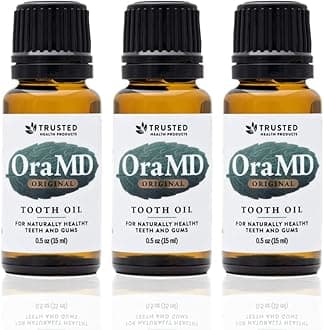 OraMDOriginal Tooth Oil - Healthy Gums, Fresh Breath and Helps with Sensitive Teeth - All-Natural Solution Better Than Mouthwash (3-Pack)