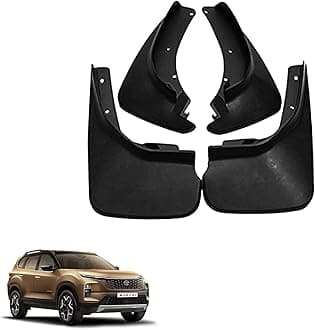 Autokaar O E Type Car Mud Flap Box Shape Splash Protection Guard Tyre Flap Complete Set of Front & Rear Tires for Tata Safari 2023 Onwards (Type - 3)