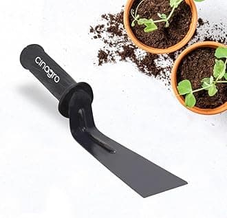 Cinagro Gardening Khurpi 3-inch Metal Blade, Tools for Soil Tilling, Rust-Free Khurpi for Garden, Plant Tool for Digging in Garden, for Indoor Gardens and Small Planters (Black)