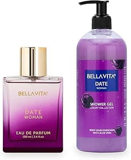 Date Woman EDP Premium Long Lasting Fragrance Perfume 100ml & Shower Gel for Deep Cleansing, Hydrating, Softer Skin with Aloe Vera 500ml