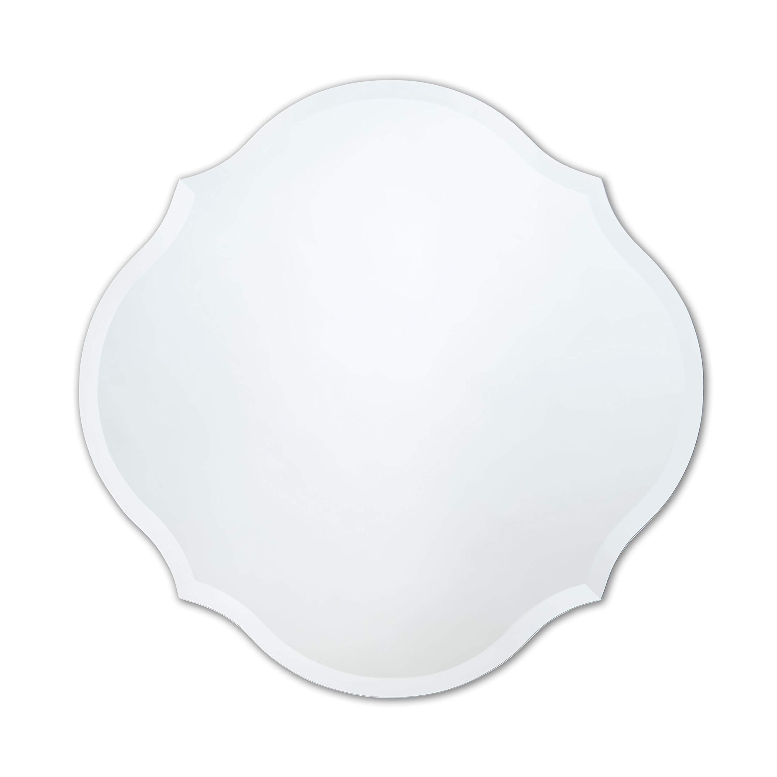 Frameless Scalloped Round Mirror | Beveled