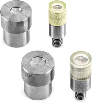 QWORK Handmade Manual Press Machine, 8mm + 10mm Diameter Mini Manual Machine Dies Stud Rivet Setter Punch Puncher Dies