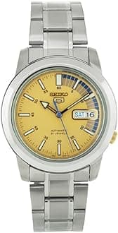 Men's SNKK29 Stainless Steel Analog with Gold Dial Watch