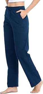 Willit Women's Cotton Sweatpants Yoga Lounge Open Bottom Sports Pants Straight Leg Casual Pants with Pockets