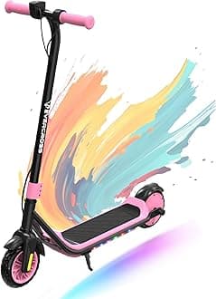 EVERCROSS E6 Electric Scooter for Kids, 7" Lightweight E-Scooter for Ages 6-12, Electric Scooter with A Range of Up to 20 km and 7-Color Lights, 3 Speed Modes (8, 12, 16 km/h)