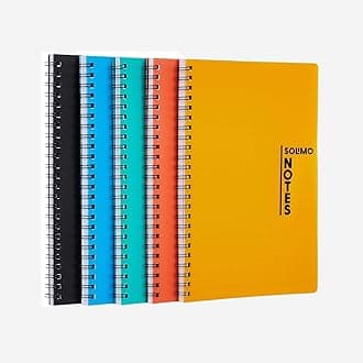 Amazon Brand - Solimo Notebooks, Spiral-Bound, Lightweight, Vibrant Colours (A5, 100 Pages, 70 GSM, Set of 5)