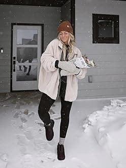 TEMOFON Winter Snow Boots for Women: Waterproof Warm Fur Lined Walking Outdoor Ankle Booties Slip on Snow Shoes Size 5-12