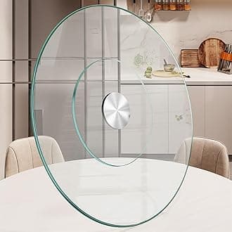 Glass Lazy Susan Turntable Dining Table Large Round Serving Plate Tabletop Rotating Tray with Swivel Assist System Silent & Smooth Spin (70cm / 28in)