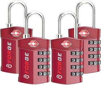 Forge Travel Lock,TSA Approved Luggage Locks for Air Travel, Gym Lockers, School Lockers, Pelican Cases, Gun Case, Easy Read Dials, Durable Alloy Body