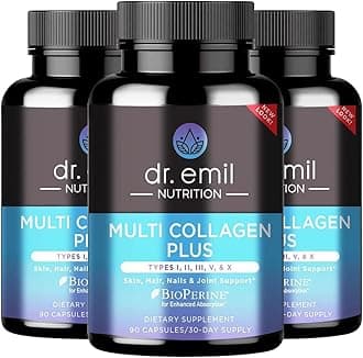 DR. EMIL NUTRITIONMulti Collagen Plus Pills - Collagen Supplement to Support Hair, Skin, Nails, Joints, & Gut Health - Hydrolyzed Collagen Supplement (90 Count (Pack of 3)