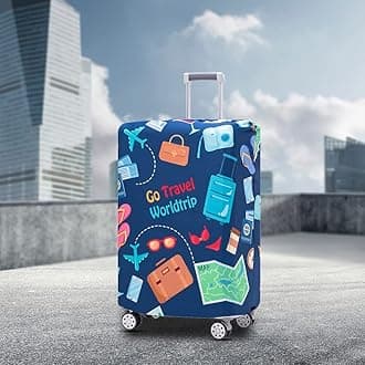 [TRAVEL KIN] Luggage Cover Washable Suitcase Protector Anti-Scratch Suitcase Cover Fits 18-32 Inch Luggage, Loving Hearts - Black