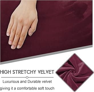 ULTICOR 8-Pieces Recliner Sofa Covers Velvet Stretch Reclining Couch Covers for 3 Cushion Reclining Sofa Slipcovers Furniture Covers Thick Soft Washable (Wine)