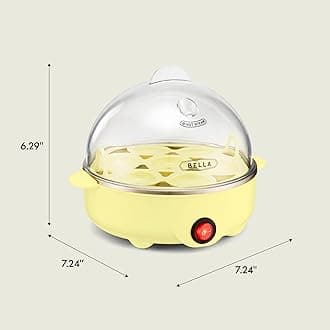 BELLA 17285 Cooker, Rapid Boiler, Poacher Maker Make up to 7 Large Boiled Eggs, Poaching and Omelete Tray included, Single Stack, Yellow
