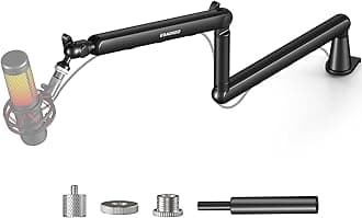 Microphone Arm,Aokeo AK-55 Desk Low Profile Mic Boom Arm Stand,Suitable For Blue Yeti,Snowball iCE,HyperX QuadCast,SoloCast,Elgato Wave,Etc