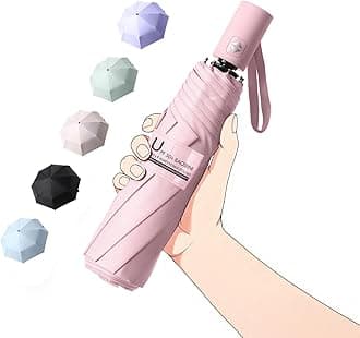 Small UV Protection Travel Umbrella Compact for Rain and Sun UPF 50+ Windproof Portable 42 inch Umbrella for Women and Men