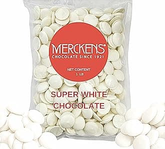 Super White Chocolate Melting Wafers 1LB– Smooth and Creamy, Perfect for Dipping, Baking, Candy Making, and Decorating Desserts – Ideal for Fountains, Coating, and Molded Chocolates (Super White Chocolate 16oz)