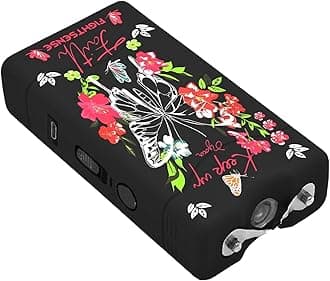 Super Heavy Duty 35 Billion Mini Stun Gun for Self Defense with Bright Led Flashlight, Rechargeable Battery, Nylon Holsters with Belt Loop for Easy Cary