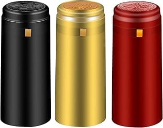 BGMAXimum PVC heat shrink capsules - 120 count, 3 colors wine shrink wrap seal bottle corks capsule for professional, cellars and home use - black, red, gold