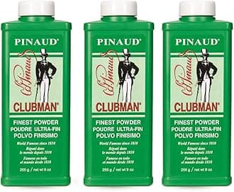 Clubman Pinaud Finest Powder – Classic Body Powder for Men, Moisture Absorbing Aftershave, Barbershop Scent, 9 oz x 3 Packs