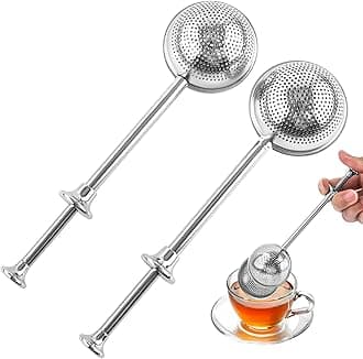 Sponsored Ad – KASTWAVE Tea Infuser, Stainless Steel Tea Strainer Mesh Ball Shape Tea Filter for loose tea leaves, 2 pieces, silver