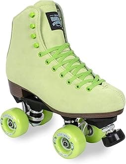 Sure-Grip Boardwalk Unisex Outdoor Roller Skates with Retro Leather Boots and 82A Wheels
