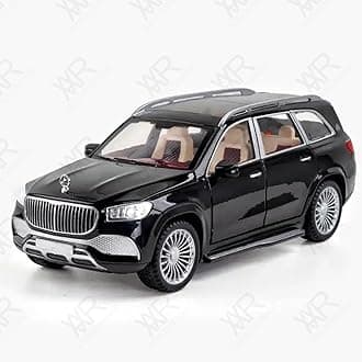 1/24 Big Mercedes Maybach GLS600 Toy Car Metal Pull Back Diecast Car with Openable Door and Sound Light, Gifts Toys for Kids【 Black 】