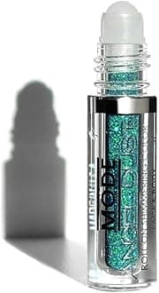 Mode Angel Dust Roll On Glitter Divine Fantasy Holographic Turquoise Green Sparkling High Performance 3D Loose Glitters Face and Body, Spill Proof Bottle, Cruelty Free, Vegan, Made in NY USA
