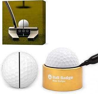 Ball Badge Aim Stripe - 360 Degree Golf Ball Line Marker Kit with Golf Bag Attachment for Perfect Alignment and Precision Putting