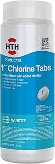 HTH Pool Care 1" Chlorine Tabs, Swimming Pool Chlorinating Sanitizer, Kills Algae and Bacteria, 1.5 lbs.