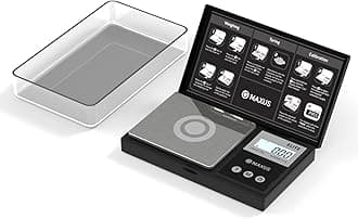 MAXUS Precision Pocket Scale 200g x 0.01g, Elite Digital Gram Scale Small Scale Mini Food Scale Jewelry Scale Ounces/Grains Scale, Easy to Carry, Great for Travel,Backlit LCD, Stainless Steel, Black