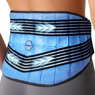 Ice Pack for Back Pain Relief, 2 Hours Long Lasting Coldness Ice & Compression Therapy Flexible Gel Lower Back Ice Pack Wrap for Injuries, Lumbar Surgery, Sciatica, Coccyx Pain