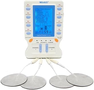 Electric Muscle Stimulator EMS TENS & Interferential Therapy Unit - 8 Programs, 12 Adhesive Electrodes TAMTEC Sport 2 Plus with TENS, EMS, ARP, IFC interferential Current, Microcurrent, Russian Stim