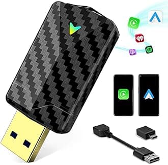 2025 Pro Mini Wireless CarPlay Adapter & Android Auto Wireless Adapter, Converts Wired to Wireless, Fast Stable Link, Low Latency, Easy Setup in 2016+ Wired Cars, iOS 10+ & Android 11+, USB/Type-C