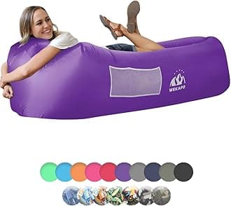 WEKAPO Inflatable Couch Air Lounger Chair - Camping & Beach Accessories, Portable Blow up Sofa for Hiking, Lawn, Indoor/Outdoor Movies & Music Festivals. Lightweight and Easy to Set Up Air Hammock