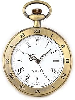 Fogitbok Vintage Pocket Watches for Men with Chains, Analog Pocketwatch for W...