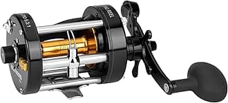 Rover Round Baitcasting Fishing Reel, Perfect Conventional Reel for Catfish, Salmon/Steelhead, Striper Bass and Inshore Saltwater Fishing Reel, Reinforced Metal Body