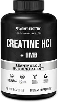 Creatine HCL + HMB Capsules - Synergistic CON-CRET, myHMB, & Vitamin D Formula for Improved Growth, Strength, & Reduced Muscle Breakdown - 150 Capsules
