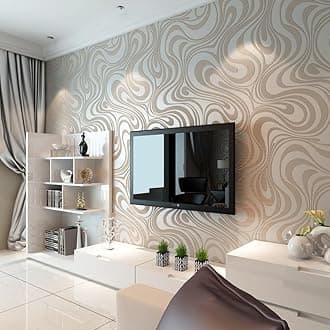 Premium Brown Modern Minimalist Wallpaper Featuring Abstract Curves with Touch of Glitter Non-Woven 3D Wallpaper for Bedroom Living Room TV Backdrop